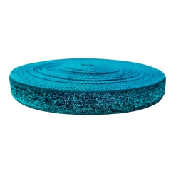 FITA VELUDO COM GLITTER LUREX 10MM (5 metros) - AQUA