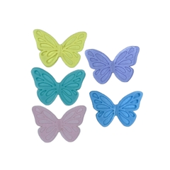 Aplique borboleta voal dupla ( 3 unid. sortido)