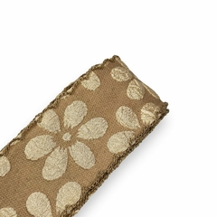 Fita importada Sanding tecido flor - nude (3 mts)