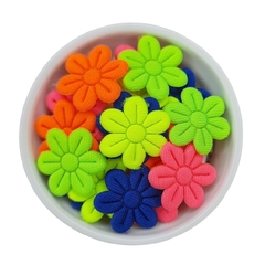 Mini Florzinha de tecido Neon Colors - 2cm (20 unidades)