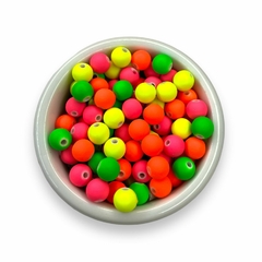 Miçanga - Bola emborrachada 8mm - neon colors (50 gr.)