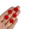 Pingente florzinhas vermelhas (10 unid.) Acrílico