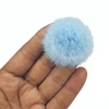 POMPOM ACHATADO MÉDIO 4,5CM (unidade) - Azul Bebê