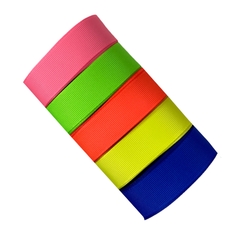 Kit fita gorgurão 22mm - neon colors (10 mts)