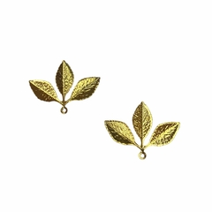 Pingente galho de folha (10 unid.) Metal Dourado