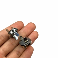 Botão magnético para bolsa redondo (2 unid.) metal prata