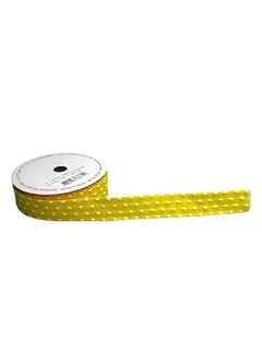 Fita Sinimbu bordinha pompom (rolo 10 mts) - Amarelo pesp. branco na internet