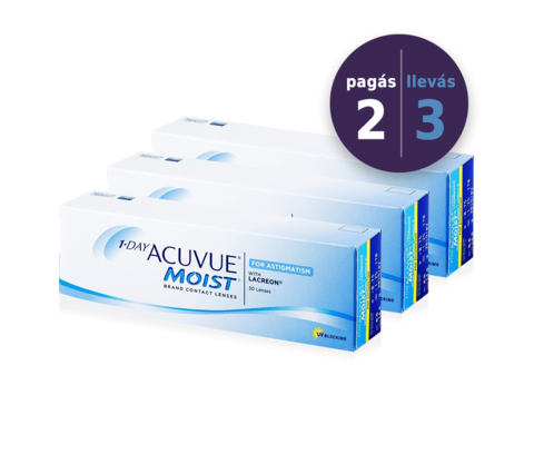Acuvue 1 Day Moist para Astigmatismo x 3 cajas (x 90 lentes) - comprar online