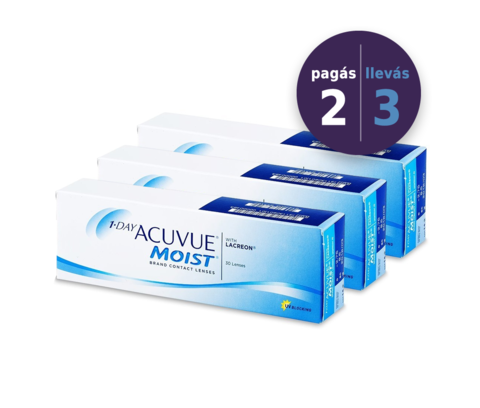 Acuvue 1 Day Moist x 3 cajas (x 90 lentes) - comprar online