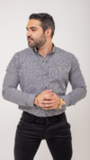 CAMISA ADULTO MICROXADREZ PRETO E BRANCA ML