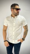 CAMISA ACETINADA BRANCA ITALIANA