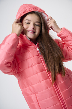 CAMPERA ABRIGADA FORRADA CON CORDERITO CORAL - comprar online