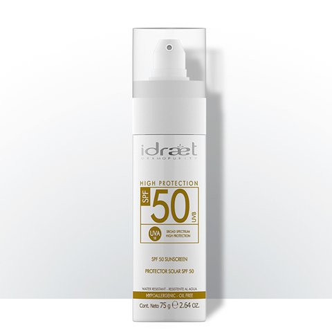 Idraet Protector Solar SPF 50 crema natural (sin color) - facial x75g