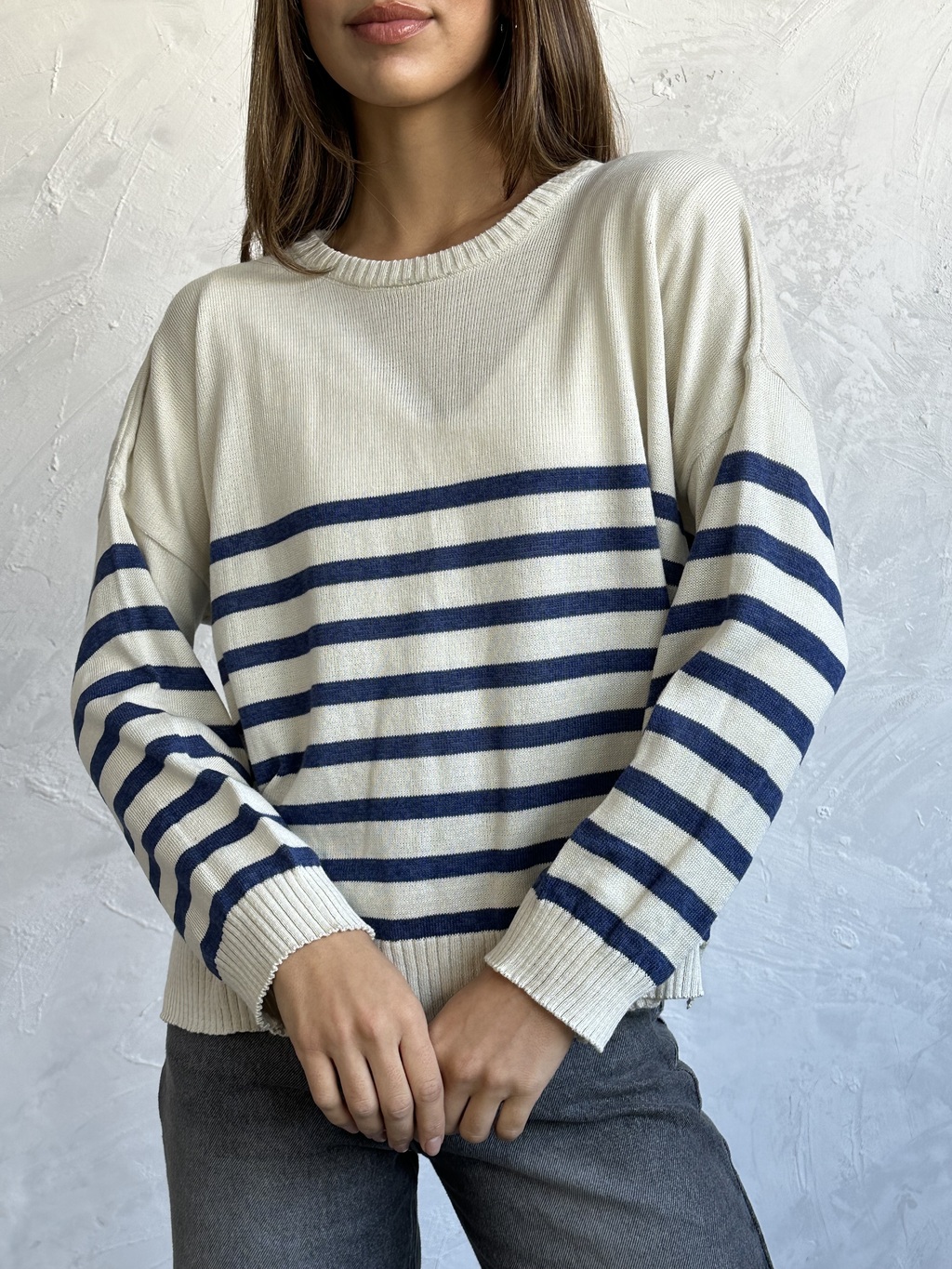 Sweater rayado mujer sale