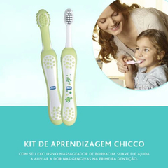 Kit Escova Aprendizagem Dental +4m - Chicco - Pequeno Mundo Imports - CNPJ: 27.082.934/0001-76
