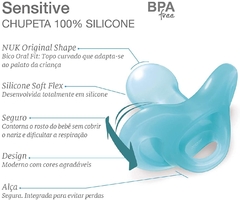 Chupeta Sensitive Soft 100% Silicone Azul S2 - NUK na internet