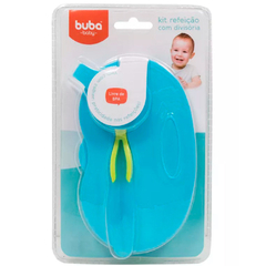 Kit Refeição com Divisória e Colher Azul - Buba Baby na internet