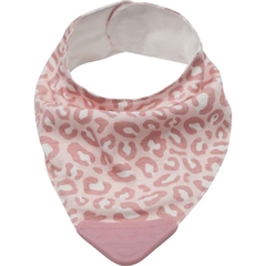 Babador Bandana Baby com Mordedor Animal Print Rosa - Buba Baby