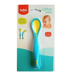 Colher Baby Flexível Azul - Buba Baby - Pequeno Mundo Imports - CNPJ: 27.082.934/0001-76