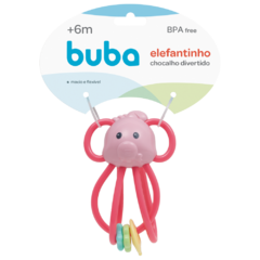 Elefantinho Chocalho Divertido Rosa - Buba Baby - loja online