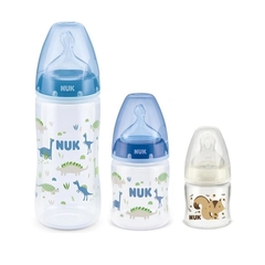 Kit Mamadeiras Nuk First Choice Starter Azul -90ml- 150ml -300ml - Nuk