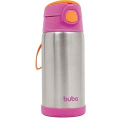 Garrafa Térmica Inox parede Dupla Rosa 400ml - Buba