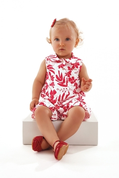 Macaquinho Regata em Cotton Floral Vermelho - Up baby - comprar online