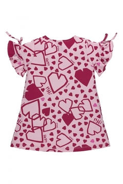 Vestido em Cotton Corações Rosa - Up Baby - comprar online