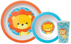 Kit Pratos e Copo Animal Fun Leão - Buba Baby - comprar online