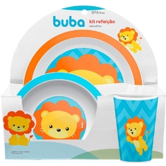 Kit Pratos e Copo Animal Fun Leão - Buba Baby