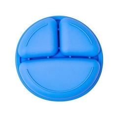 Prato de Silicone com Divisórias Azul - Clingo - Pequeno Mundo Imports - CNPJ: 27.082.934/0001-76