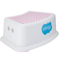 Banquinho 1 Degrau Infantil Step Dots Rosa - Clingo