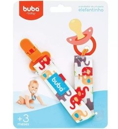 Prendedor de Chupeta Universal Elefantinho Laranja - Buba baby