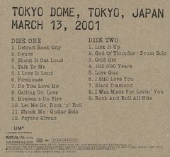 KISS OFF THE SOUNDBOARD: TOKYO 2001 CD 2021 02-CDS SHM-CD JAPAN - comprar online