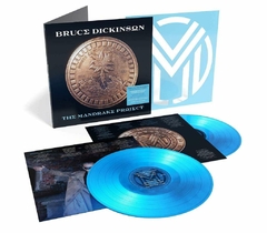 BRUCE DICKINSON LP THE MANDRAKE PROJECT VINIL AZUL BLUE 2024 02-LPS WALMART EXCLUSIVE AUTOGRAPHED PRINT MARCA NA CAPA