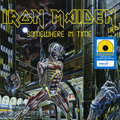 IRON MAIDEN LP SOMEWHERE IN TIME VINIL CANARY YELLOW + HOLOGRAPHIC PRINT 2024 WALMART EXCLUSIVE
