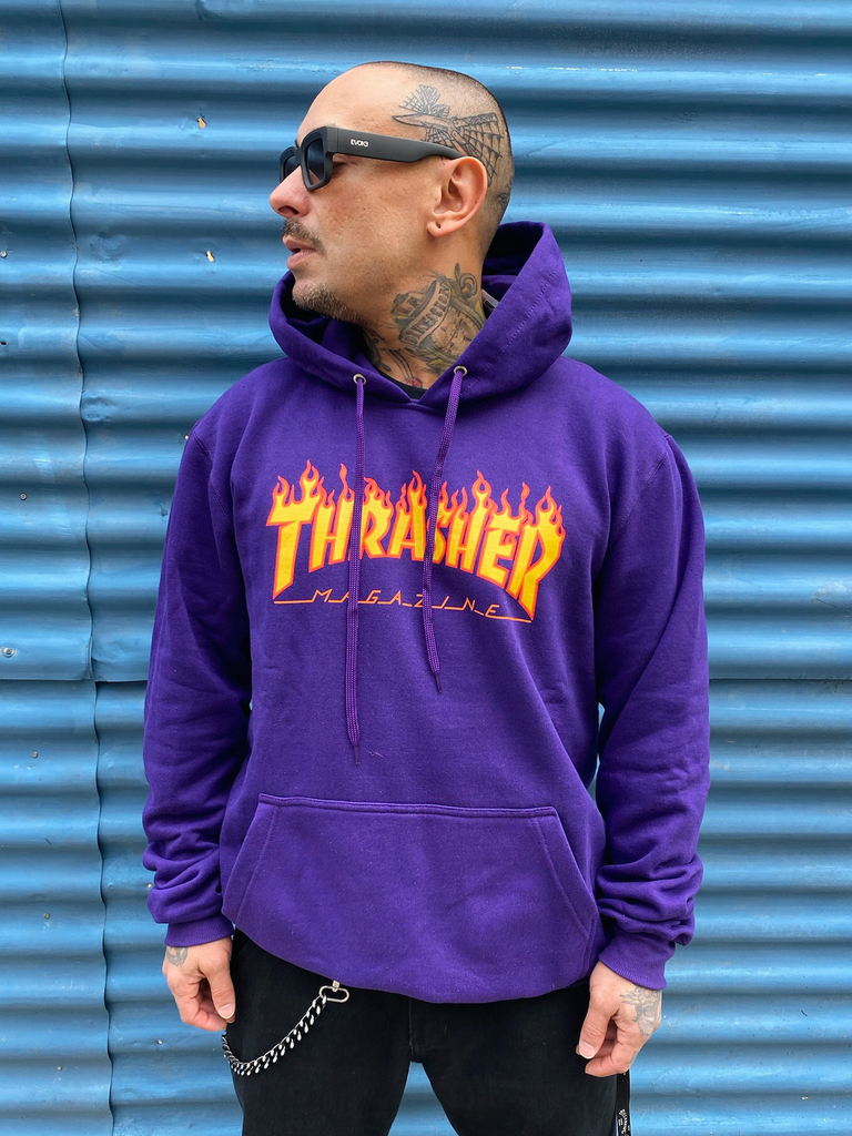 Moletom Thrasher Canguru Flame Roxo - Agacê Store