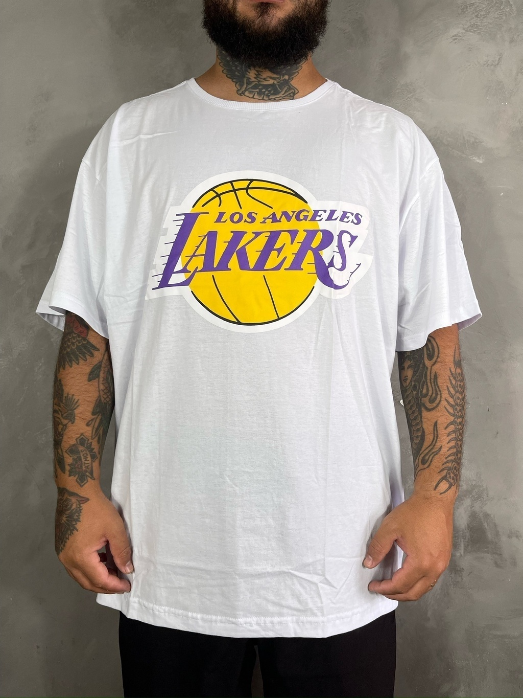 CAMISETA NBA LOS ANGELES LAKERS WHITE EXTRA GRANDE