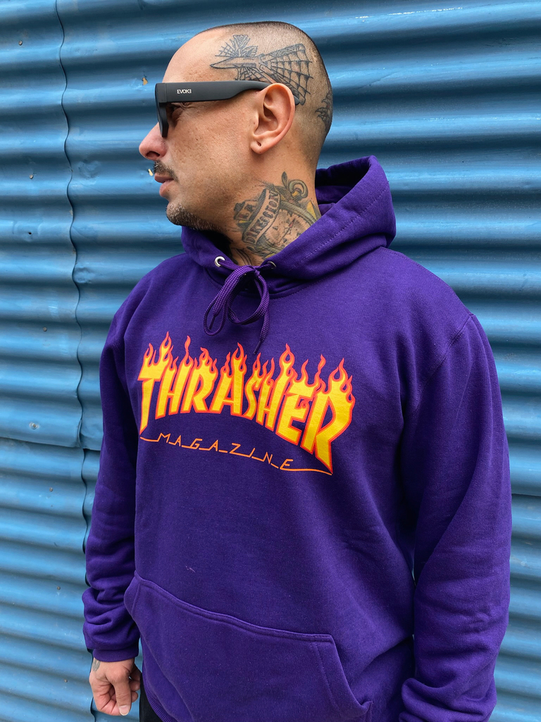 Moletom Thrasher Canguru Flame Roxo Agac Store