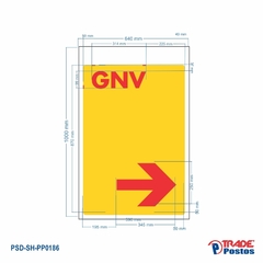 Adesivo Para Sentinela Direcional Shell Refletivo - GNV - Esquerda, Cima, Direita - SE0190 - SE0186 - SE0191 - Trade Postos - Comunicação visual