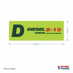 Adesivo Diesel S10 Comum / AID-AL-VB0091-75x209mm