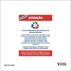 Adesivo Descarte do Óleo/AID-EX-0005