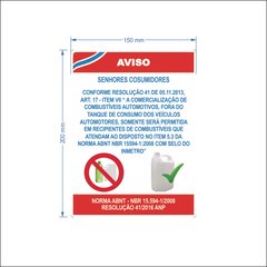 Adesivo Aviso Galão/AID-EX-0008 - comprar online