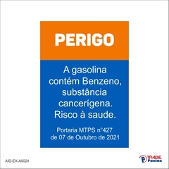 Adesivo Gasolina Contem Benzeno Compre Bem / AID-EX-0024
