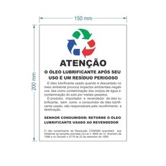 Adesivo Destino correto do oleo / AID-TR-A0008 - comprar online