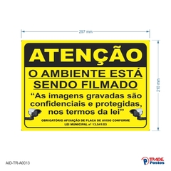 Adesivo Ambiente sendo Filmado / AID-TR-A0013 - comprar online