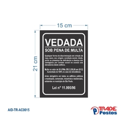 Vedada Sob Pena de Multa 150x210mm / AID-TR-A0015 - comprar online