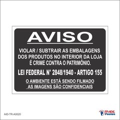 Adesivo Aviso Proibido Violar / AID-TR-A0020