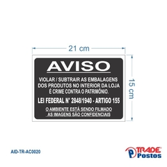 Aviso Proibido Violar 150x210mm / AID-TR-A0020 - comprar online