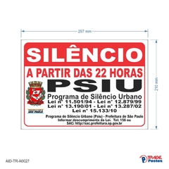 Adesivo Lei do Silêncio Urbano / AID-TR-A0027 - comprar online